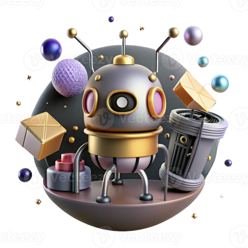 wonderful traditional Nanobot with Sensors and Antennae Transparent Element genuine png