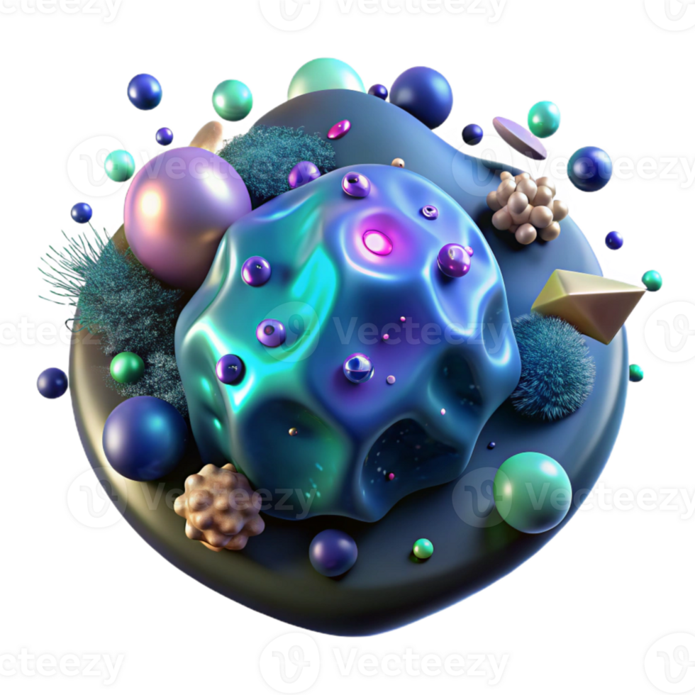 stunning artistic Bio Luminescent Algae Glowing Isolated Element high resolution png