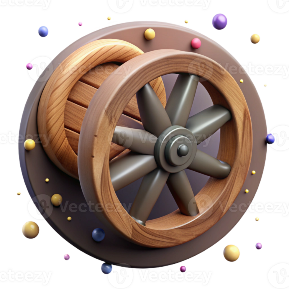 magnificent modern Wooden Wagon Wheel Isolated with Shadow Detail high quality png