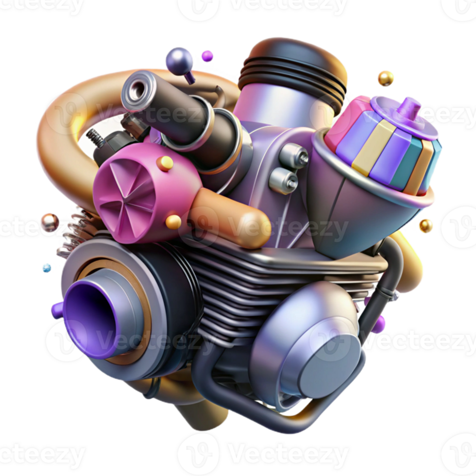 stunning modern Motorcycle Engine Close Up Isolated Element genuine png