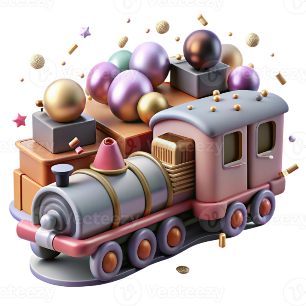 stunning vintage Train with Multiple Cars Isolated exclusive png