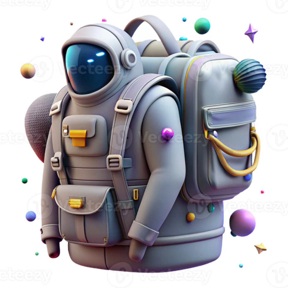 beautiful traditional Space Suit Backpack Detailed Gray Cutout professional png