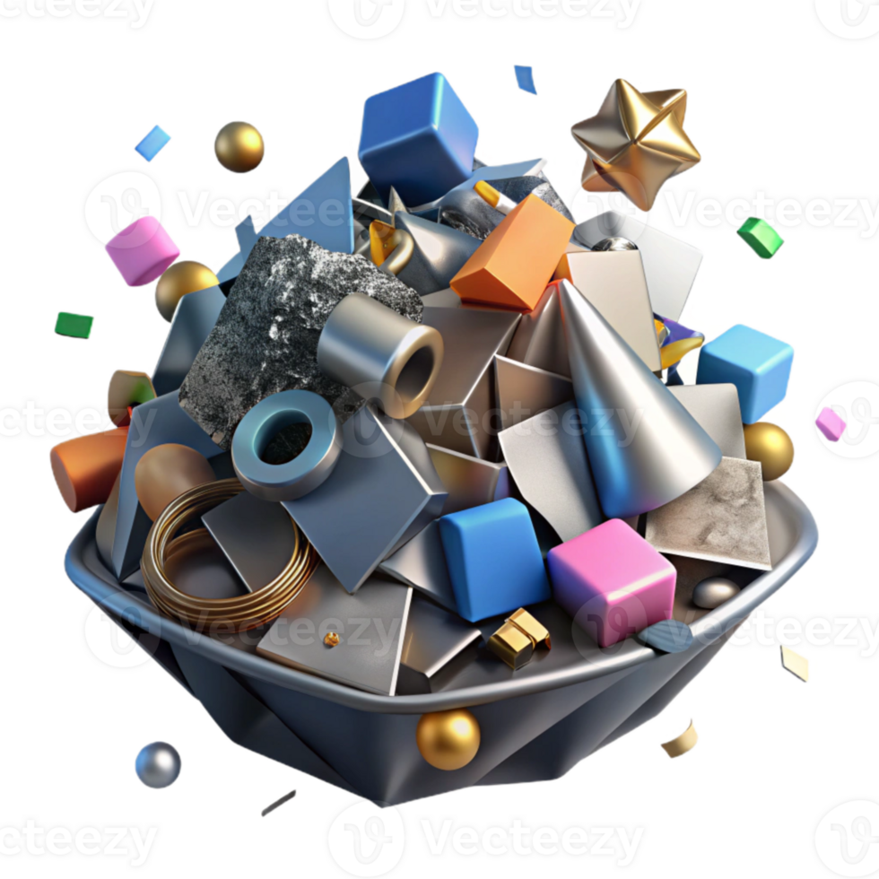 elegant creative Recycled Metal Scrap Pile Isolated Element original png
