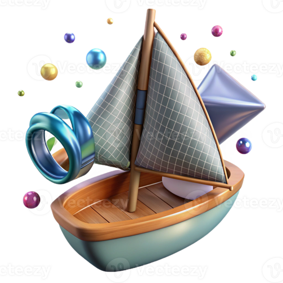 serene vintage Sailboat Rudder Detail Transparent Background Element genuine png