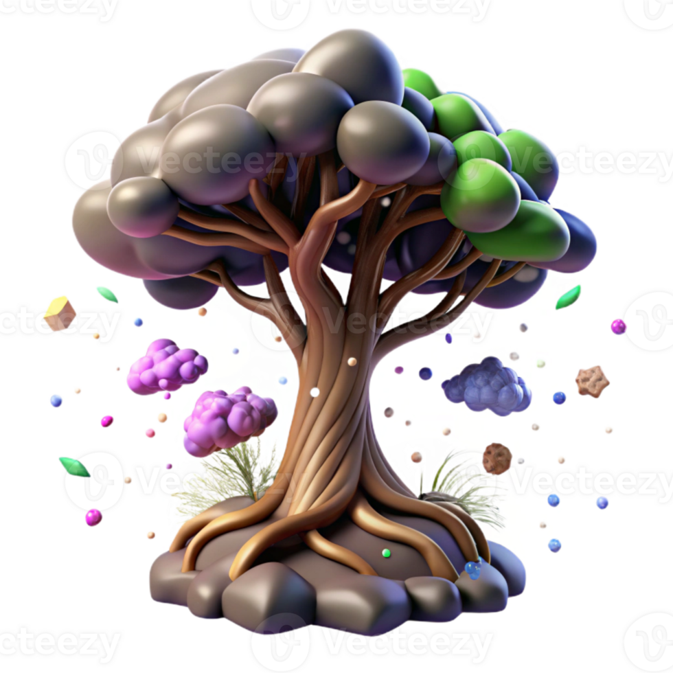 beautiful vintage Tree with Deep Roots Withstanding Storm Cutout premium png