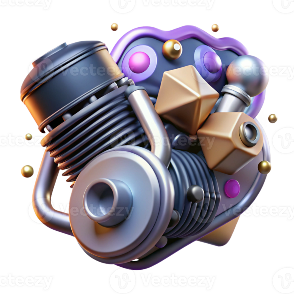 stunning rustic Motorcycle Engine Close Up Isolated Element high quality png