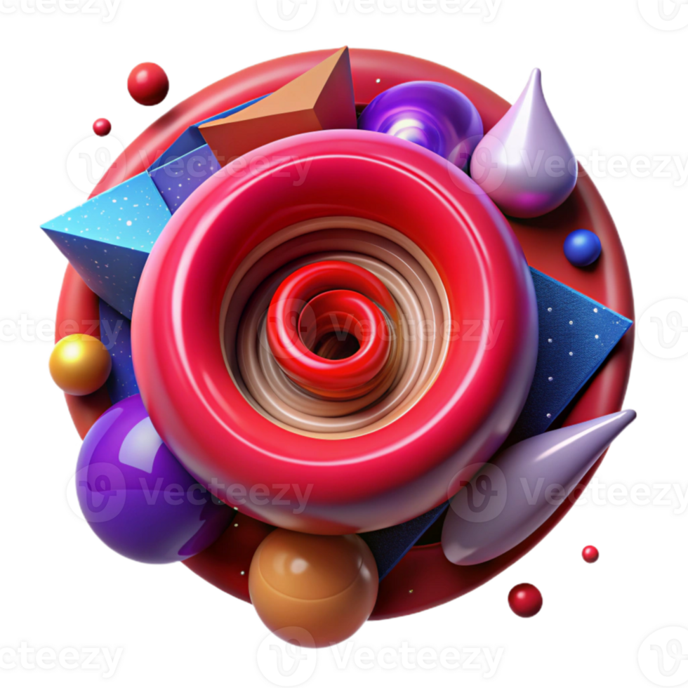 wonderful artistic Quantum Vortex Illustration Red Swirl Isolated premium png
