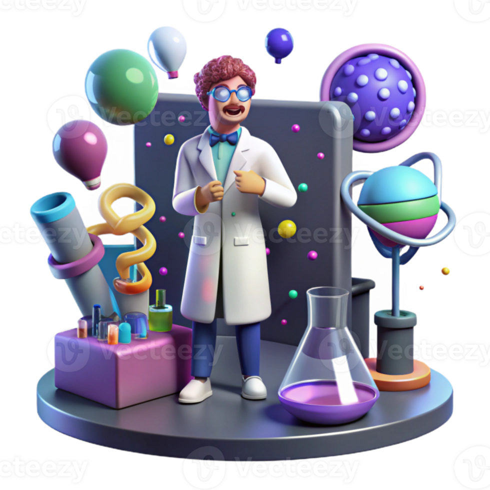 magnificent traditional Nanotech Research Lab Scene with Scientist Isolated high quality png