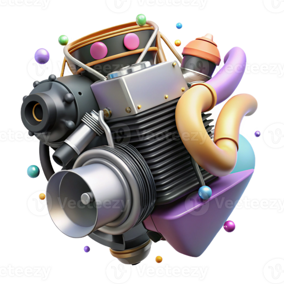 wonderful modern Motorcycle Engine Close Up Isolated Element authentic png