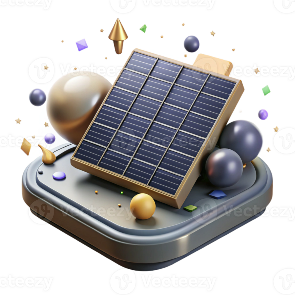 wonderful modern Solar Panels on Rooftop Top View Isolated professional png
