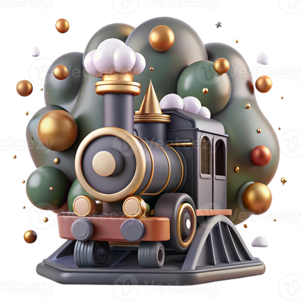 dramatic contemporary Steam Train Front View Cutout Transparent Background high resolution png
