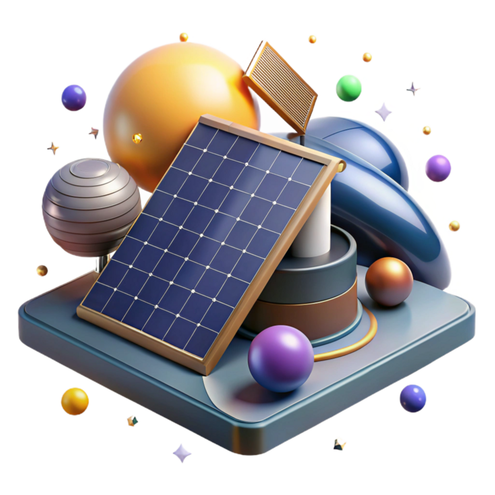 extraordinary contemporary Solar Panel Installation on Roof Angled View Isolated professional png