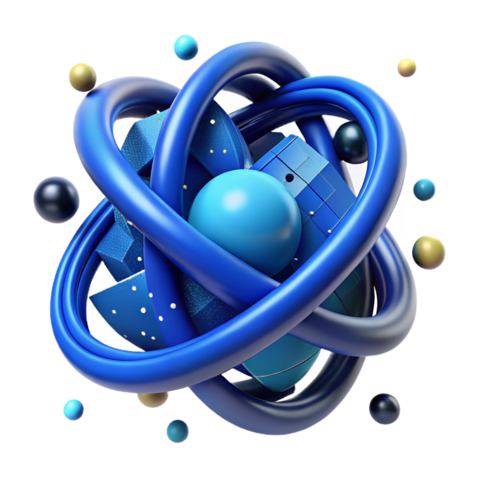 serene artistic Blue Quantum Entanglement Illustration Isolated detailed png