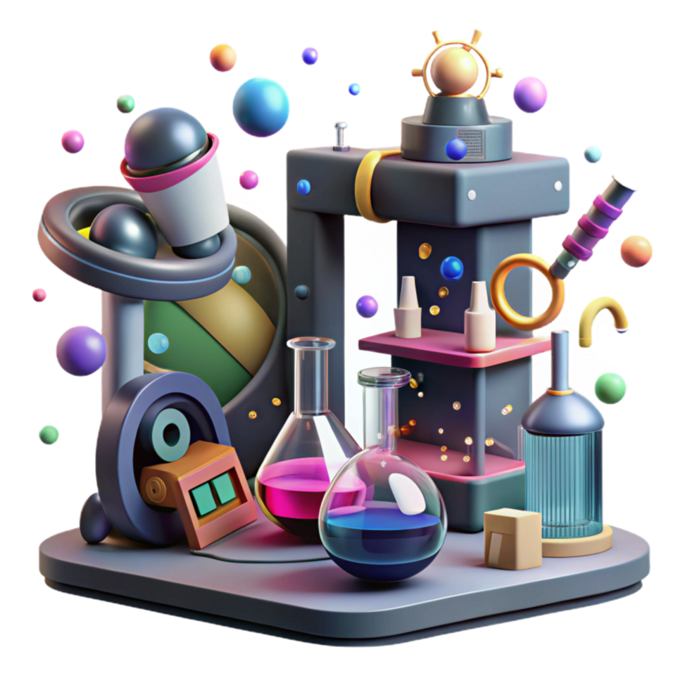 dramatic artistic Modern Laboratory with Robotic Equipment Isolated genuine png