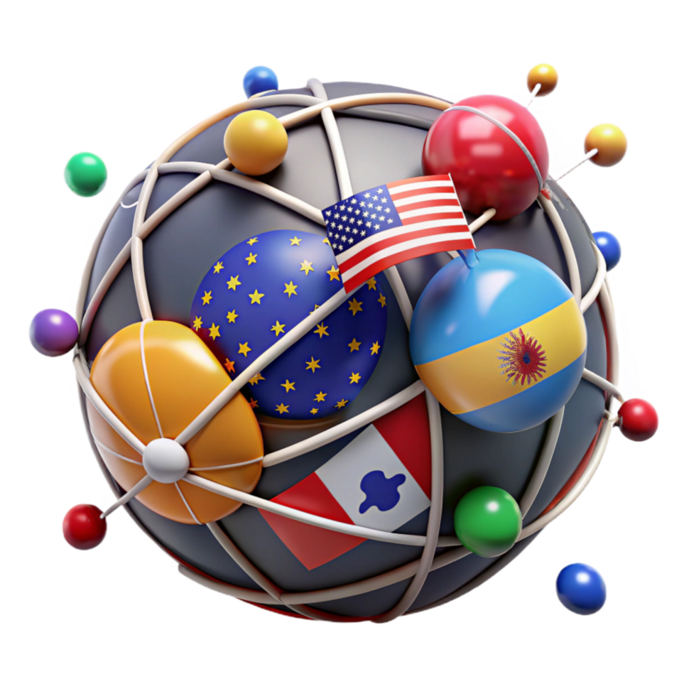 wonderful traditional Global Trade Network with Connecting Lines Transparent Background exclusive png