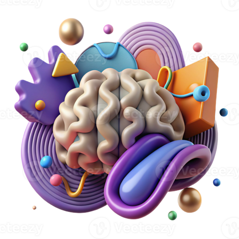 magnificent rustic Brain Waves Illustration Colorful Background Cutout authentic png