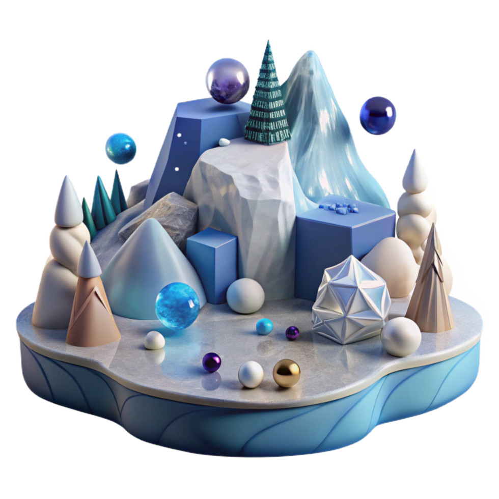 elegant classic Arctic Landscape with Ice Floes Cutout Transparent Background premium png