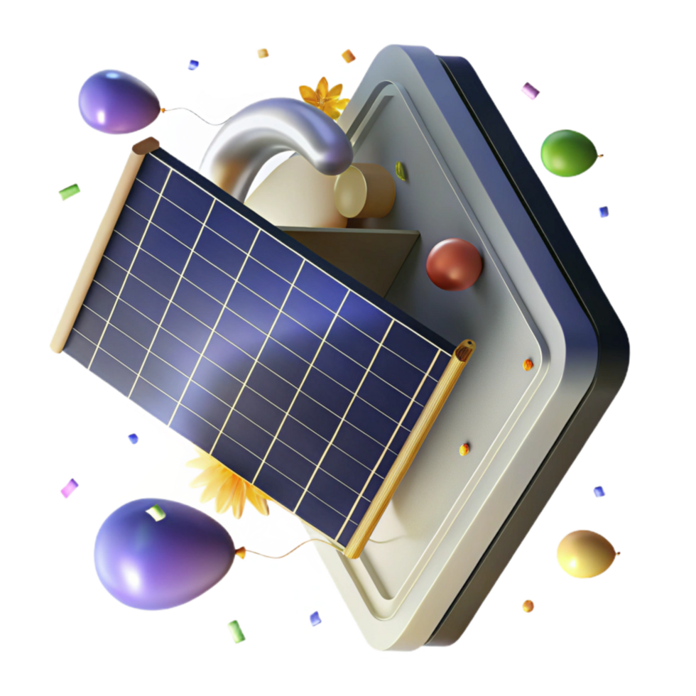 impressive modern Solar Panel Installation on Roof Angled View Isolated exclusive png