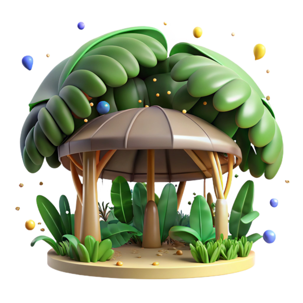 beautiful contemporary Rainforest Canopy Top View Cutout Element high quality png