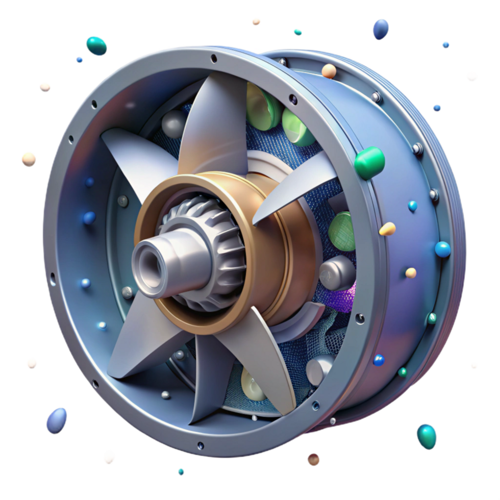 beautiful contemporary Wind Turbine Gearbox Internal View Isolated authentic png