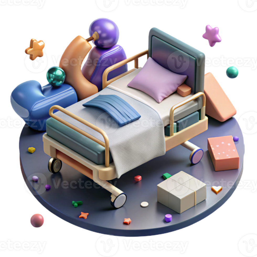 magnificent abstract Hospital Bed Top View White Sheets Isolated high quality png