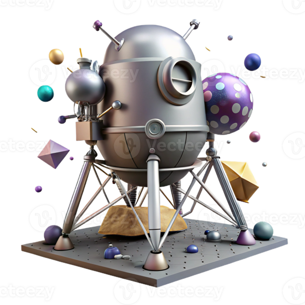 dramatic traditional Lunar Module Landing Legs Deployed Transparent detailed png