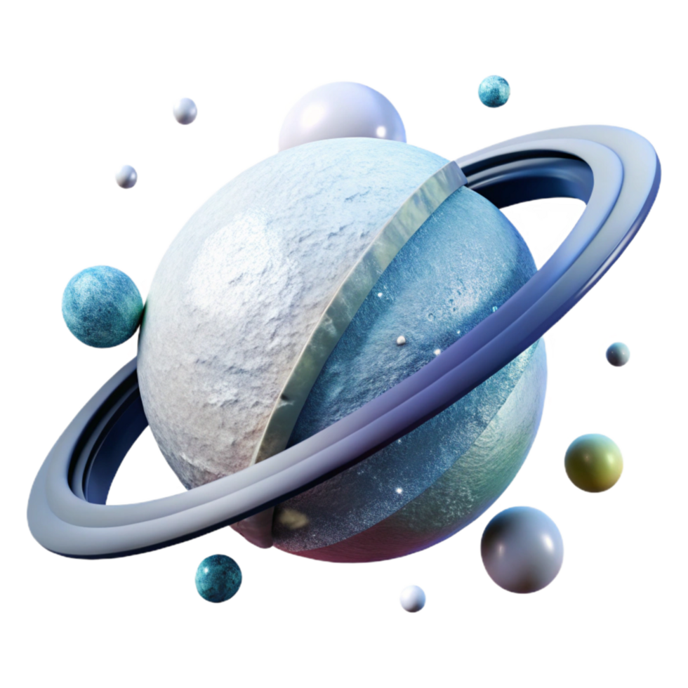 beautiful abstract Planet Rings Thin Icy White Transparent Background exclusive png