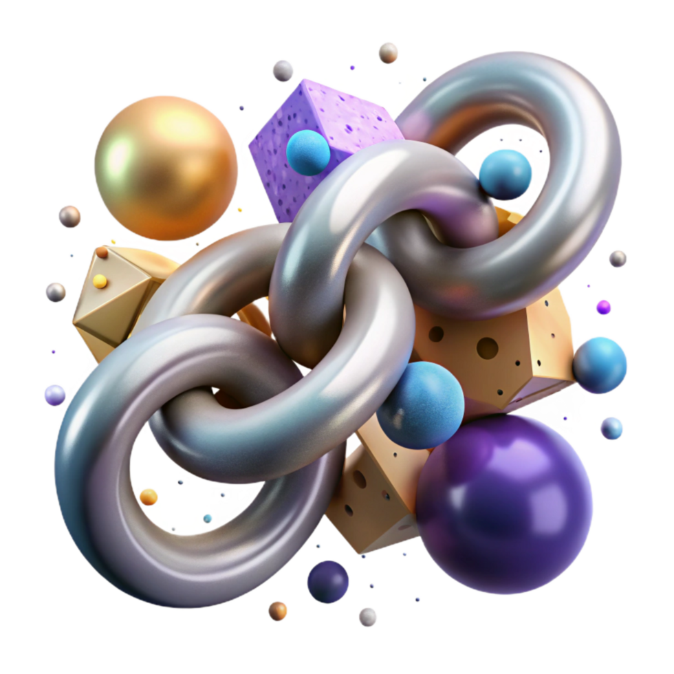 extraordinary artistic Molecular Chain 3d Render Isolated Element png