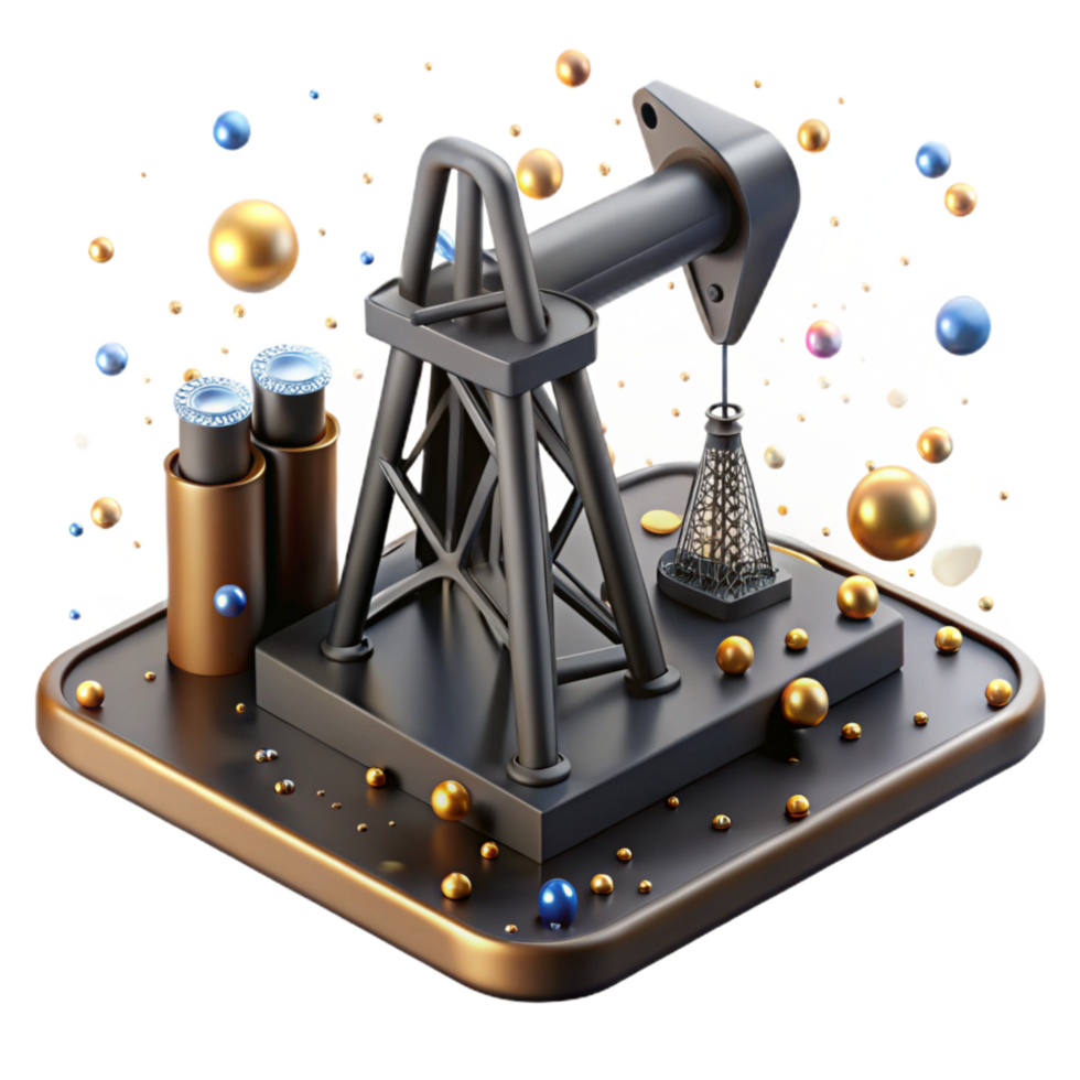wonderful classic Oil Rig Silhouette Representing Energy Production Transparent Background authentic png