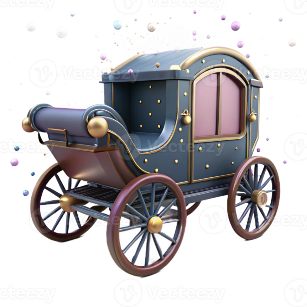 impressive abstract Antique Horse Carriage Side View Isolated genuine png