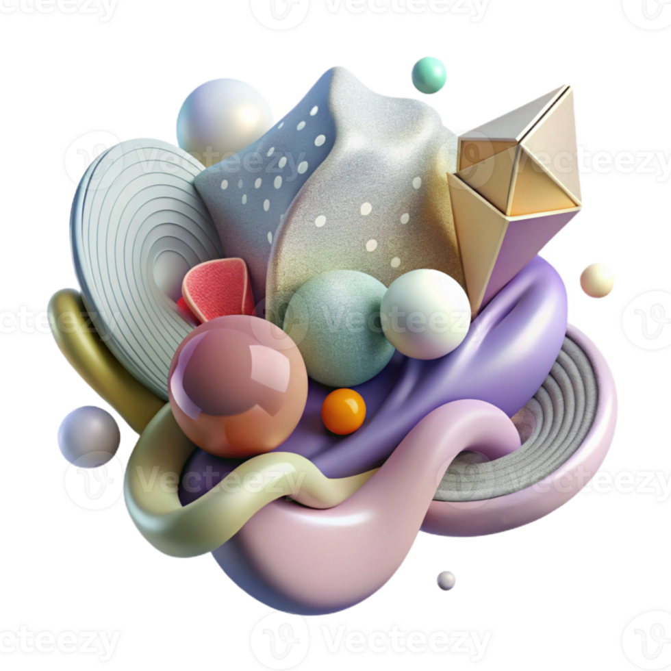 stunning contemporary Abstract Art Representing Healing Cutout with Gentle Colors detailed png