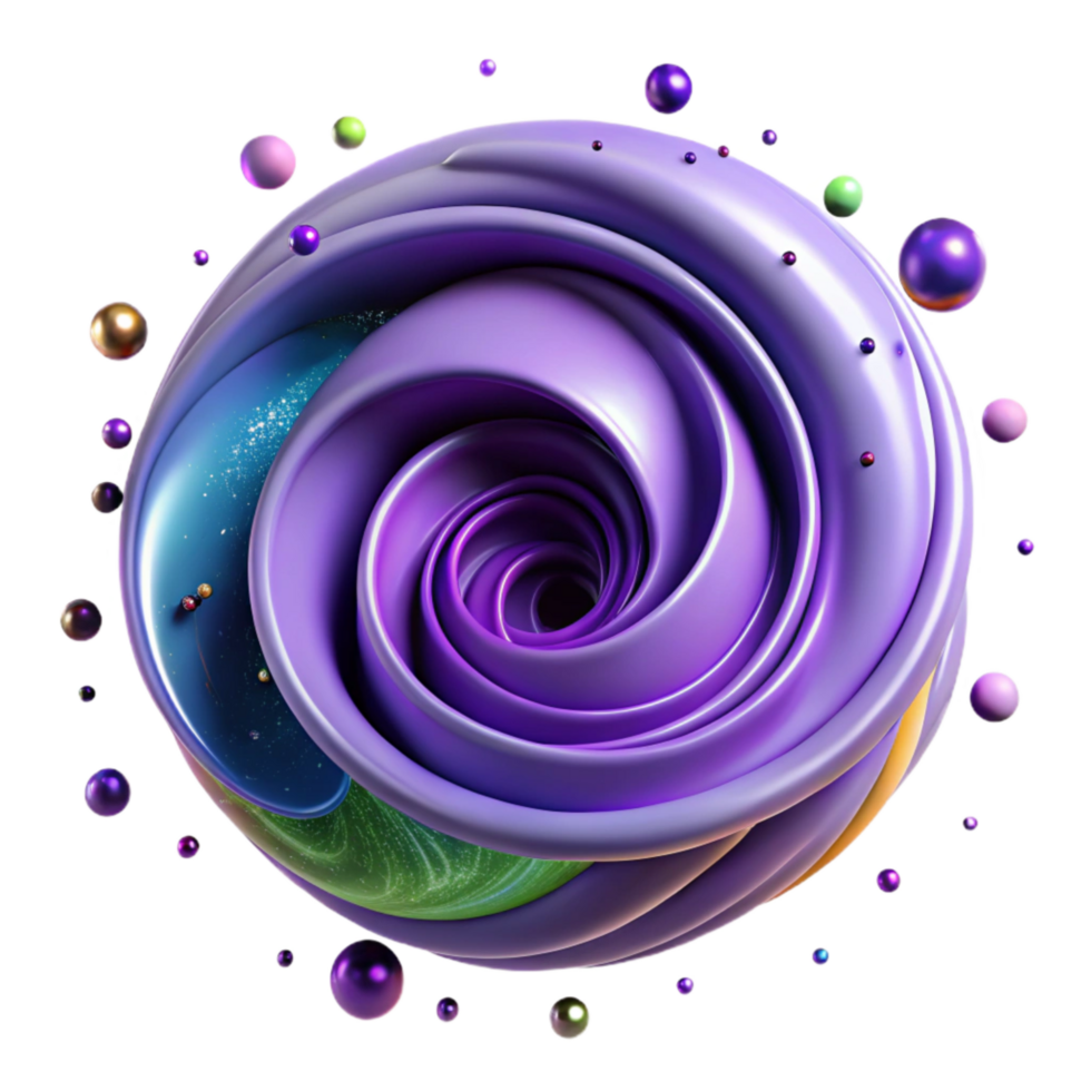 impressive modern Quantum Vortex Visualization Purple Swirl Transparent Background genuine png