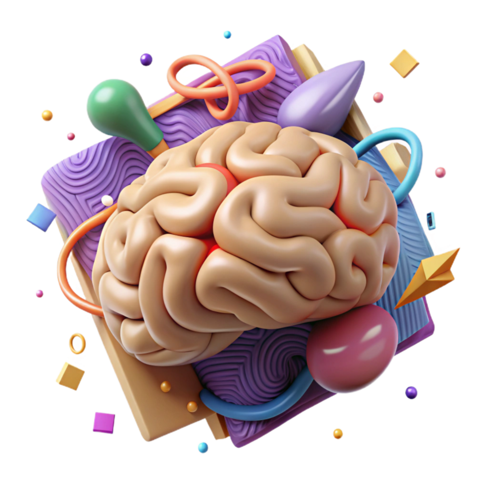 extraordinary vintage Brain Anatomy Diagram 3d View Isolated Cutout exclusive png