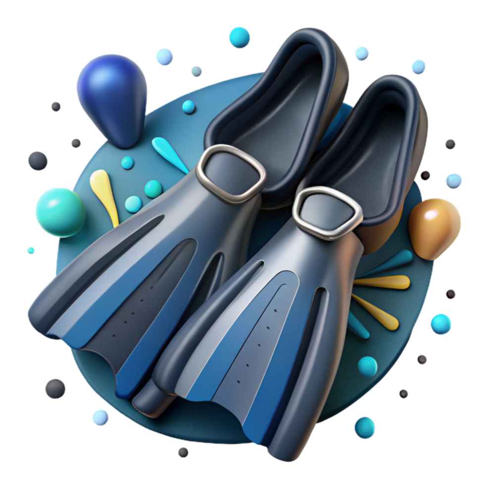 wonderful traditional Scuba Fins Pair Cutout with Realistic Detail professional png