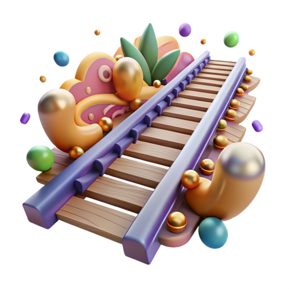 wonderful abstract Train Tracks Perspective View Isolated Cutout high resolution png