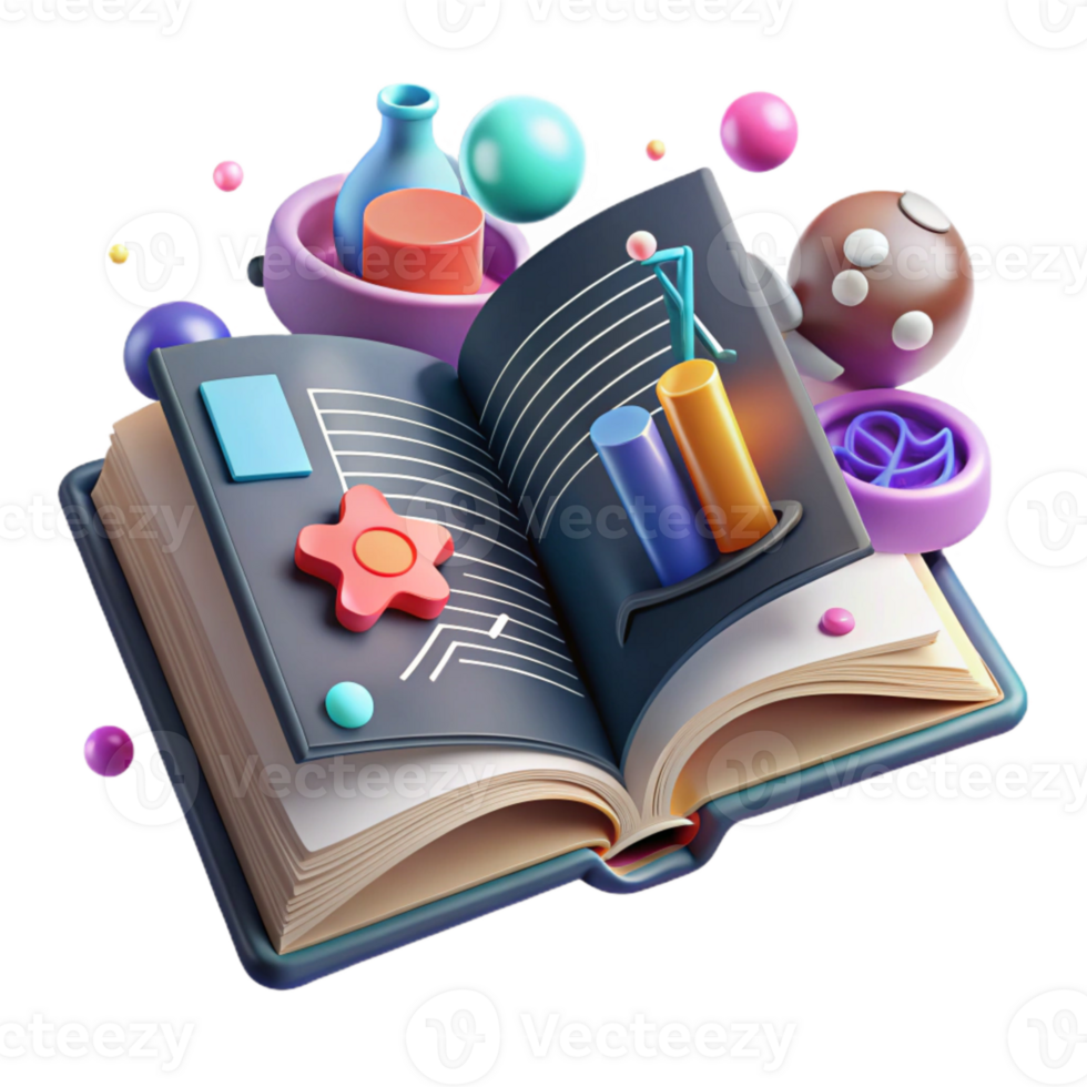 impressive artistic Medical Book Open with Diagram Transparent Background high quality png