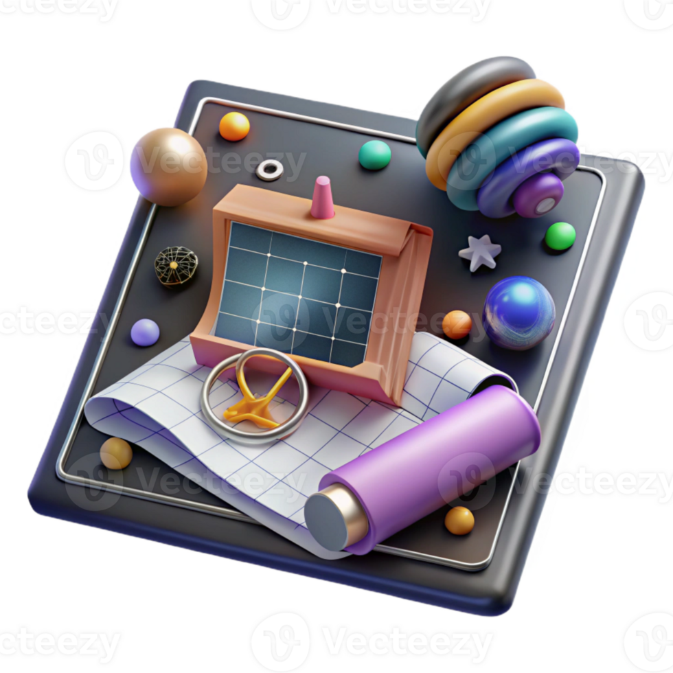 vibrant abstract Quantum Measurement Device Diagram Transparent Element detailed png