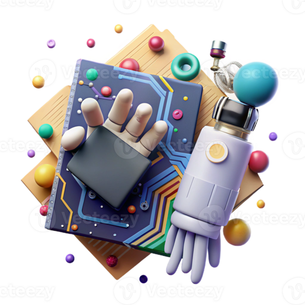 impressive traditional Robot Hand Holding a Circuit Board Isolated Element high quality png