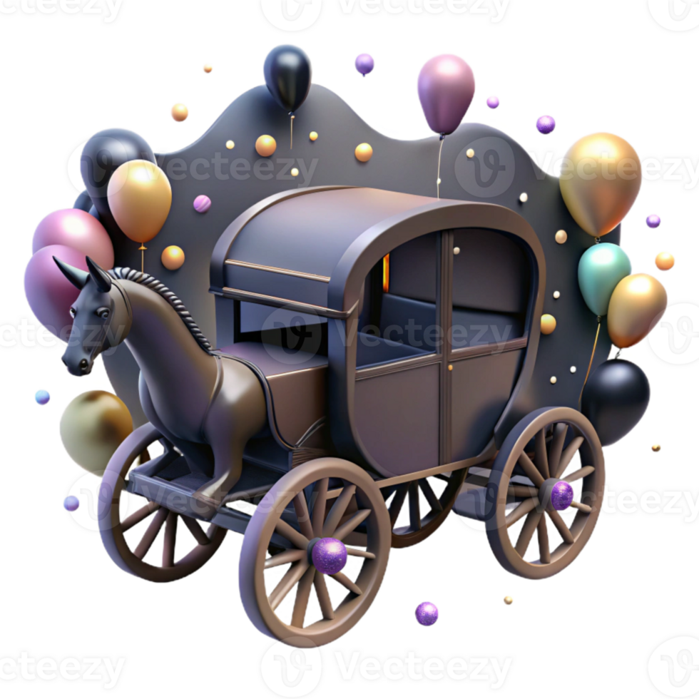 wonderful artistic Horse Drawn Carriage Silhouette Transparent Background professional png