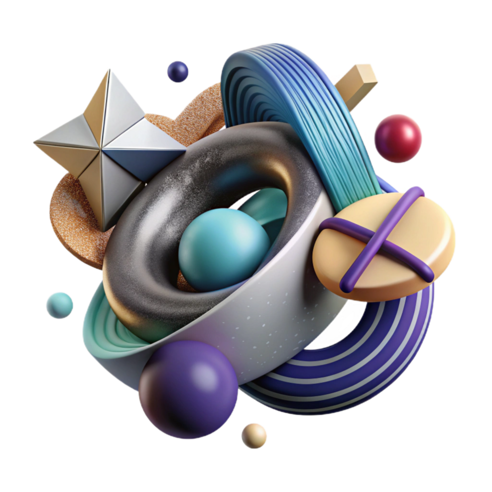 vibrant modern Abstract Inclusion Symbol Diverse Colors Transparent Background premium png