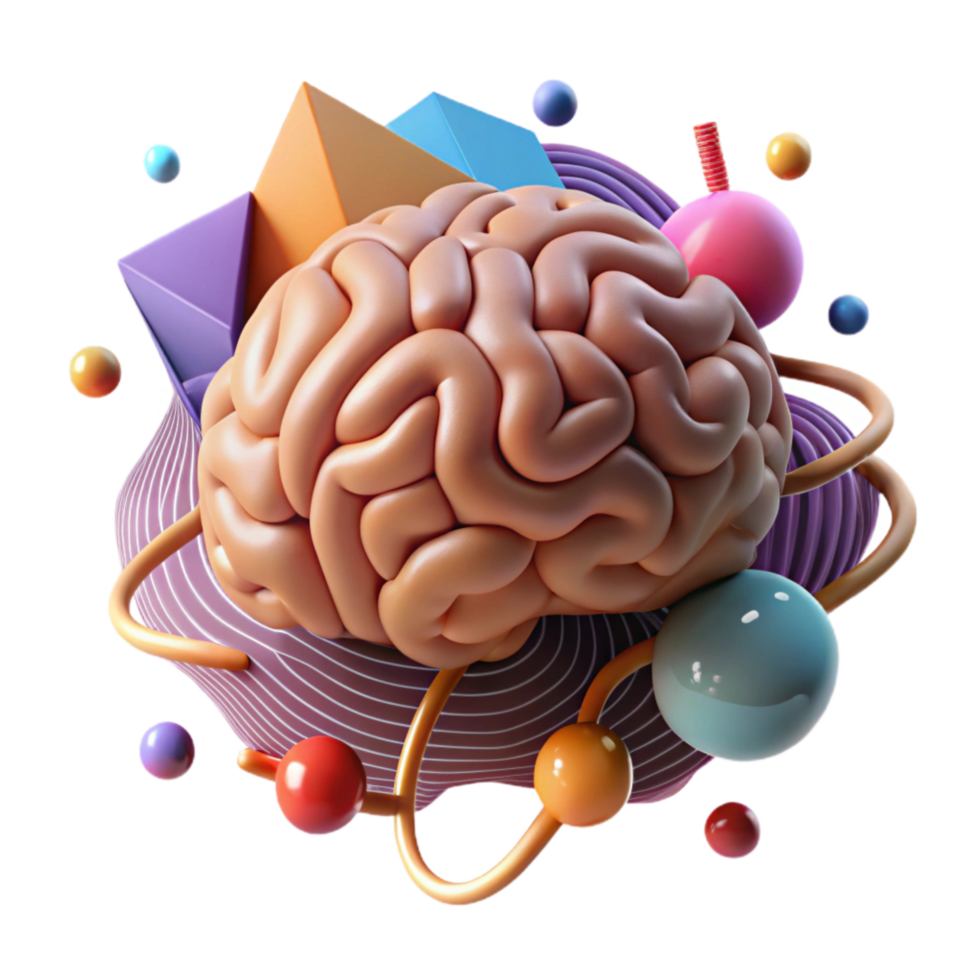 magnificent abstract Brain with Interconnected Neurons Transparent Background high quality png