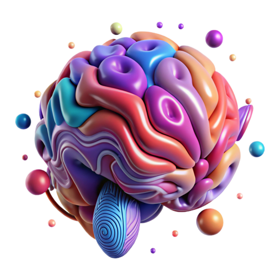 impressive artistic Abstract Brain Pattern Colorful Transparent detailed png