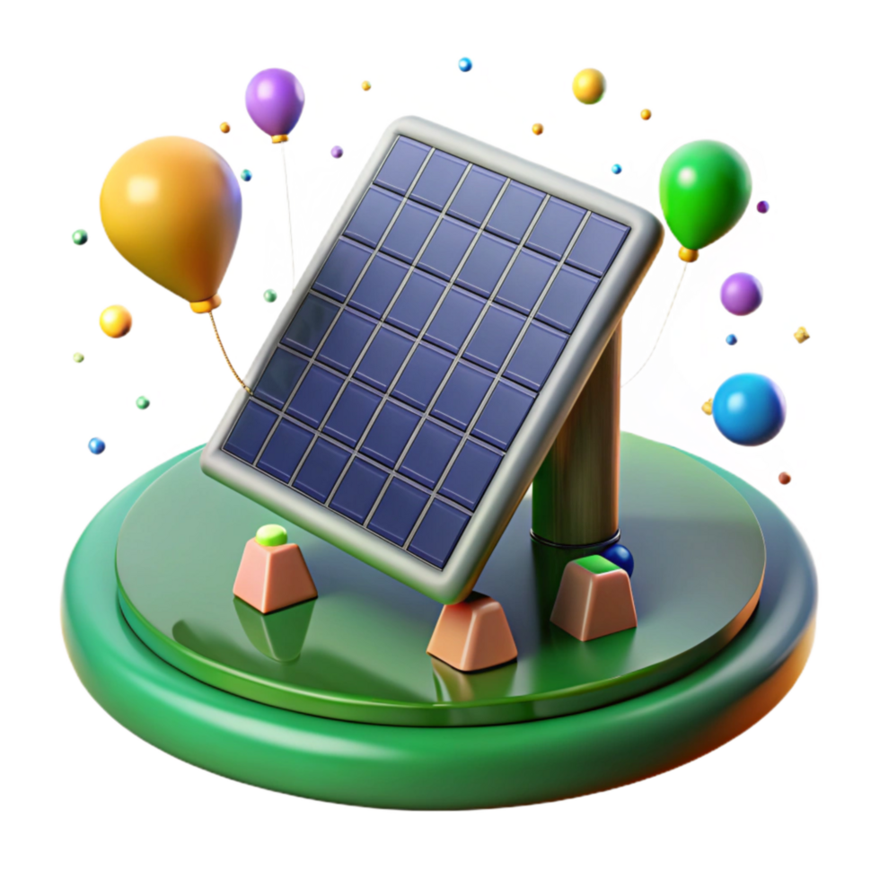 vibrant rustic Solar Panel Array on Desert Landscape Isolated exclusive png