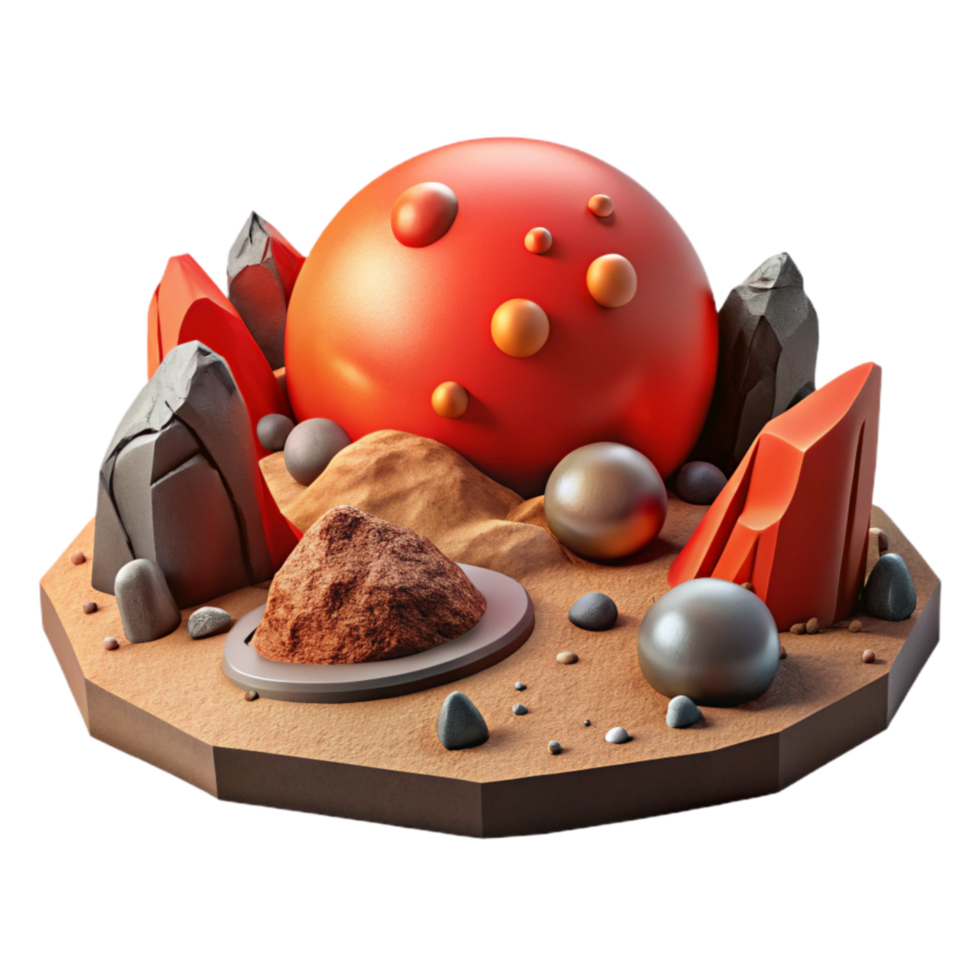 impressive modern Mars Landscape Red Rocks Cutout png