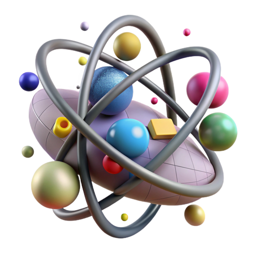 impressive modern Atom Model Simplified Diagram Cutout professional png
