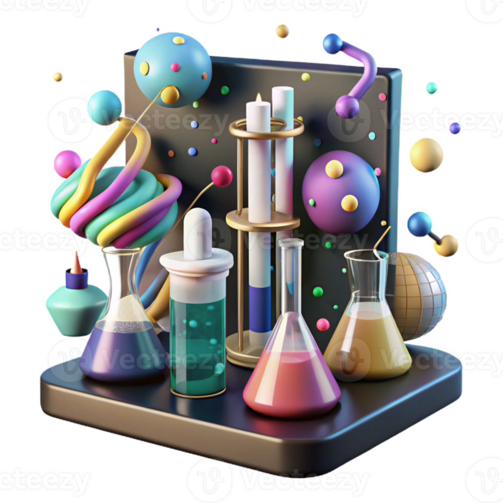 magnificent creative Biotech Lab Equipment Pipettes Multicolored Cutout high quality png