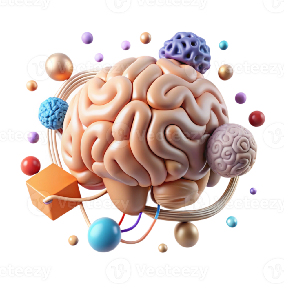 extraordinary minimalist Brain with Connected Neurons Transparent Background authentic png