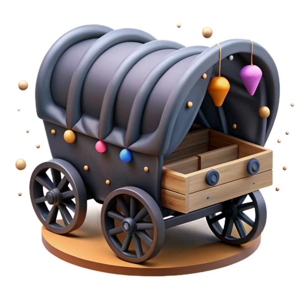 wonderful vintage Covered Wagon Silhouette Isolated Element professional png