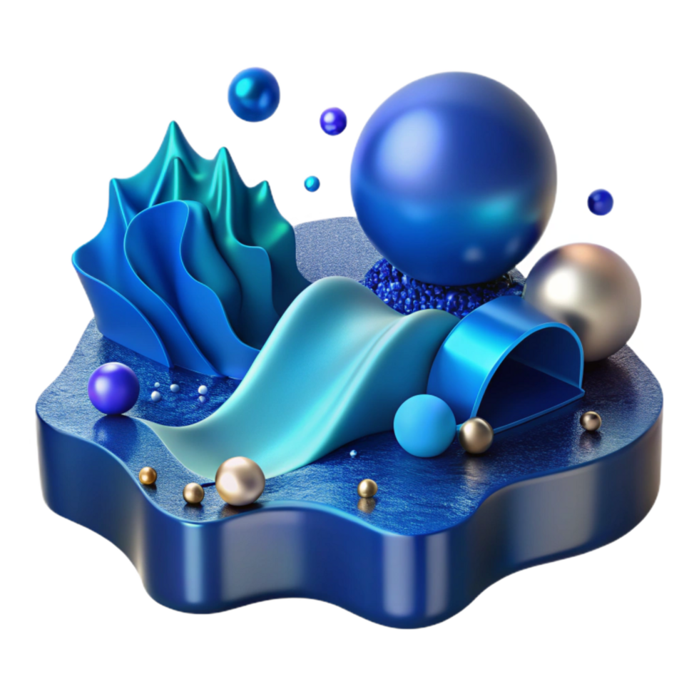 elegant creative Ocean Depth Gradient Blue Tones Cutout Transparent Background premium png