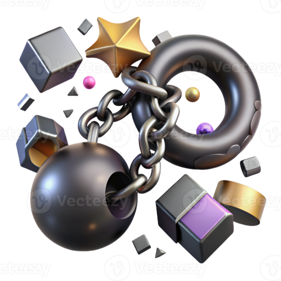 stunning creative Broken Shackles Cutout with Realistic Metal Texture genuine png